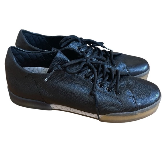 THE LAB BY DR SCHOLL’S LEATHER BLACK SNEAKERS SHOES AMALIE CASUAL Sz 8 US - Picture 1 of 15